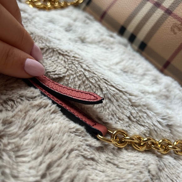 Burberry Dusty Pink Peyton Horse Check Crossbody Bag - Picture 6 of 9